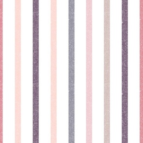 Textured Baby Pink Vertical Thin Stripes LS