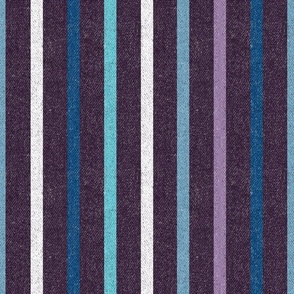 Textured Blueberry Vertical Thin Stripes LS