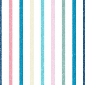 Textured Bubblegum Vertical Thin Stripes LS