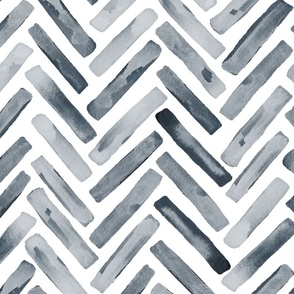 Dark Blue Gray Masculine Chevron Herringbone Wallpaper