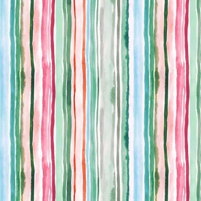 Watercolor stripes Spring Green pink Small