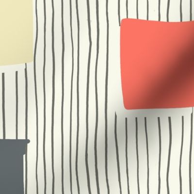 Funky Retro Paint Swatches on striped background