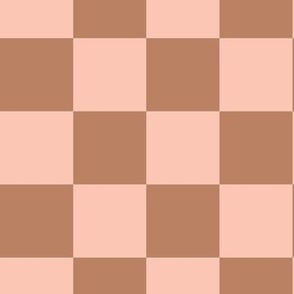 Pink and Tan Checkerboard - 2 inch