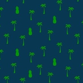 palm tree and pineapples