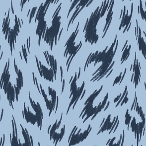 Leopard Print Duotone - Navy and Sky Blue - LARGE