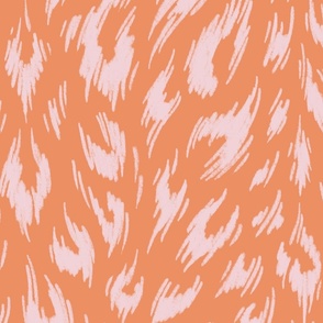 Leopard Print Duotone - Peach and Cotton Candy - LARGE
