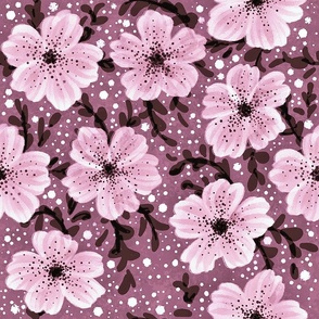 Blush Delicate Flowers (Large Scale)