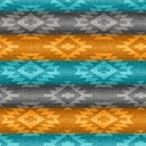 Western Aqua with Orange and Gray