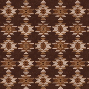  Abstract Tribal Symbols Earth tone with #3E2118 Dark Oak with #9A6841 Santa Fe 