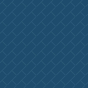 Industrial minimalist  blue diagonal subway tile
