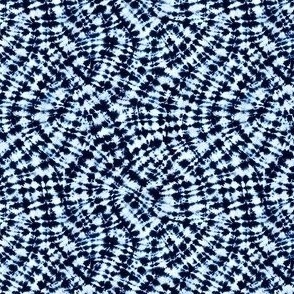 Indigo Shibori Tie Dye - Ditsy Scale - Dense Swirls Boho Japanese Blue Hippy