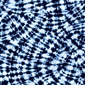 Indigo Shibori Tie Dye - Large Scale - Dense Swirls Boho Japanese Blue Hippy