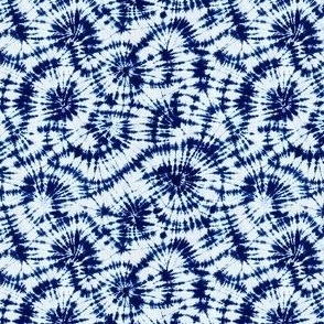 Indigo Shibori Tie Dye - Ditsy Scale - Blue Swirls Galaxy Modern Boho Decor