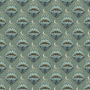 Spring night sage green and Cream Small scale