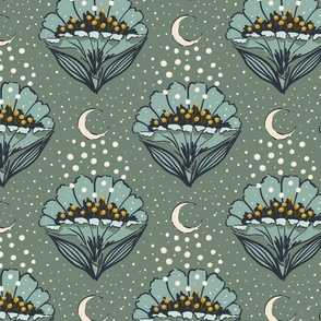 Spring night sage green and Cream Large scale