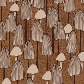 Earth Tones Woodland Mushrooms Large