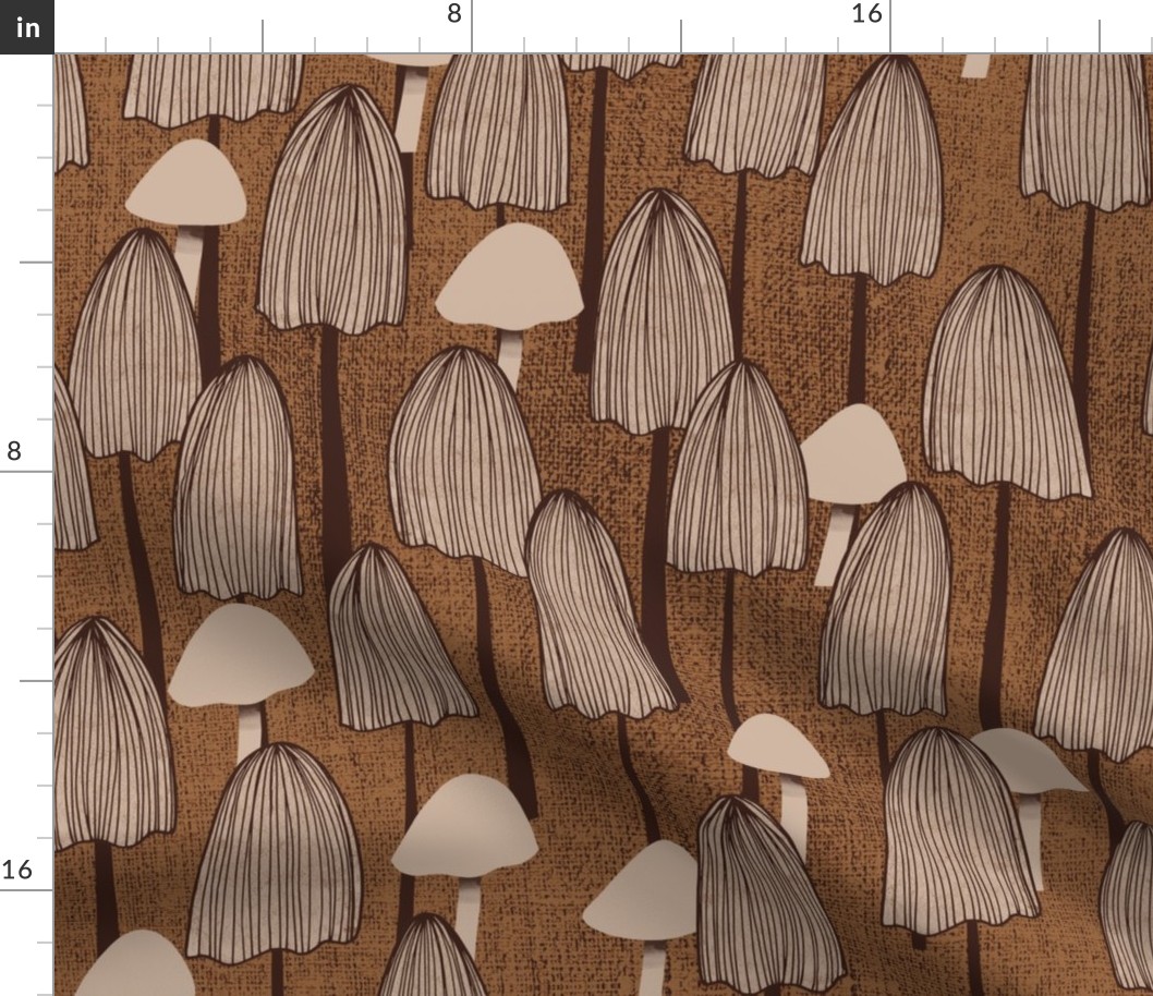 Earth Tones Woodland Mushrooms Large