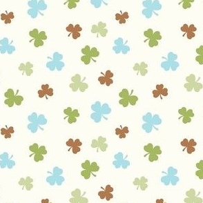 Small Scale Neutral Shamrocks Coordinate for Rainbow Baby Nursery on Natural Ivory