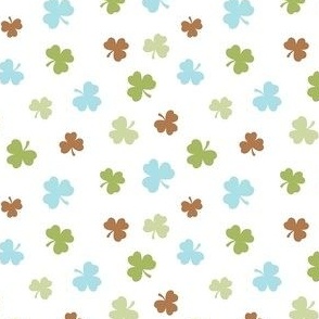 Small Scale Neutral Shamrocks Coordinate for Rainbow Baby Nursery on White