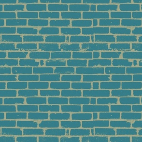 Rustic industrial Teal brick work wall