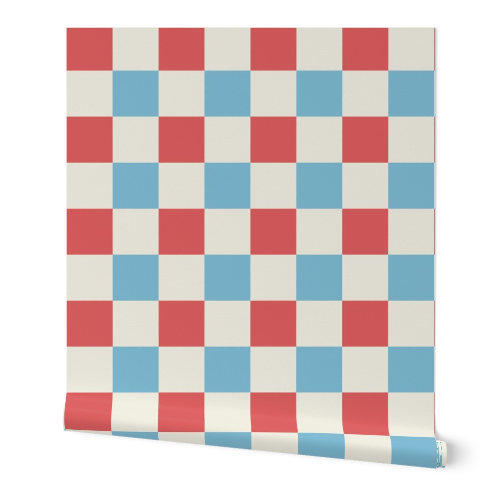 Patriotic Checkerboard - Red White and Blue