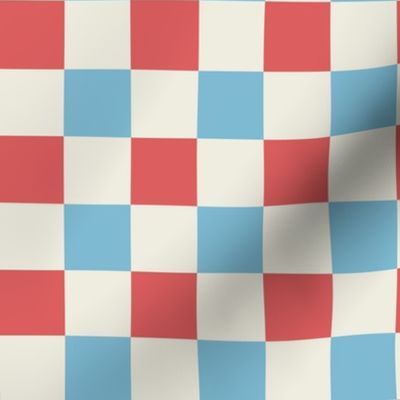 Patriotic Checkerboard - Red White and Blue