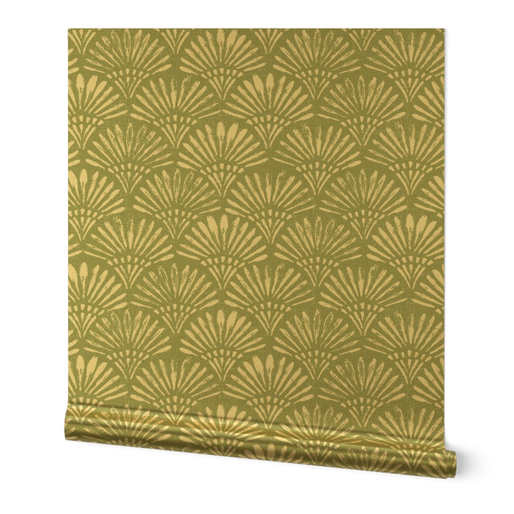 (L) papyrus_ancient Egypt_sage green wallpaper