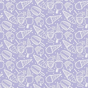 Ice creams white outline - lilac Small