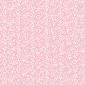 Ice creams white outline - pink Extra Small