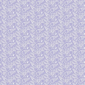 Ice creams white outline - lilac Extra Small