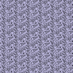 Ice creams black outline - lilac Extra Small