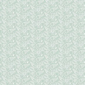 Ice creams white outline - mint Extra Small