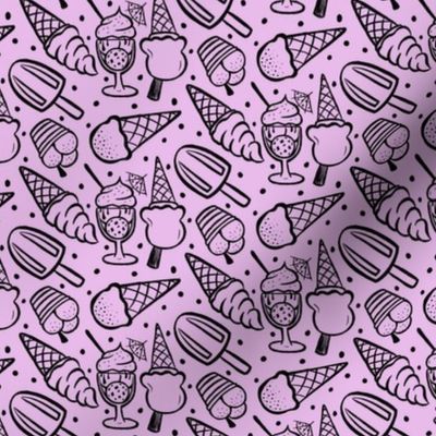 Ice creams black outline - purple Extra Small