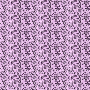 Ice creams black outline - purple Extra Small