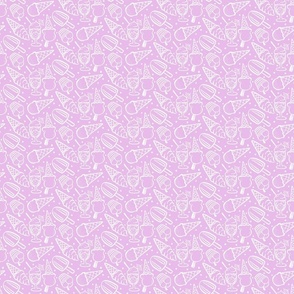 Ice creams white outline - purple Extra Small