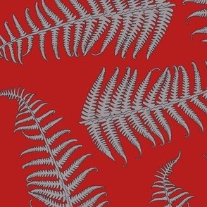 Fern Leaves Red