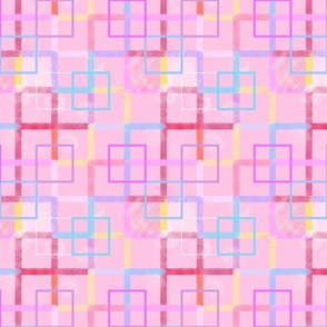 A maze of squares pink.