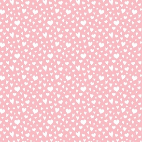 Love Hearts Pattern - Pretty Pink - Small Scale