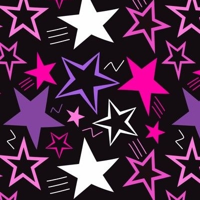 Cyber Y2k Star Fabric, Wallpaper and Home Decor