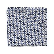 Dark Blue and White Minimalist Watercolor Ikat