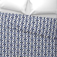 Dark Blue and White Minimalist Watercolor Ikat