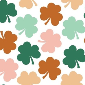 shamrocks: green, pink, mint, pumpkin, peach