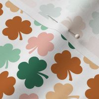 small shamrocks: green, pink, mint, pumpkin, peach