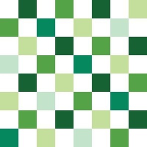 small checkerboard: shamrocks mix of greens