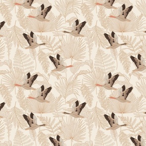 Geese and Palm Light Cream Medium