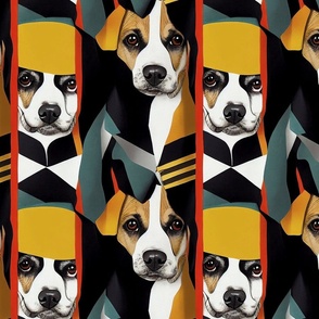 3 stripes dogs Pop Art deco style