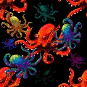 Deep Sea Octopuses Dancing in the Deep Sea MEDIUM 9in