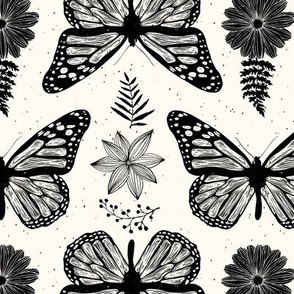 linocut butterfly