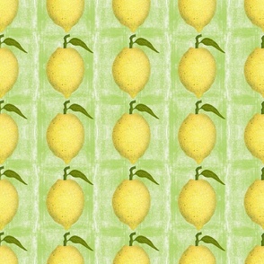 Lemon Cascade  on Green Textured Background