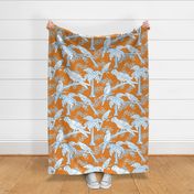 Parrot Jungle in Orange, White, and Blue